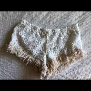 white beach shorts